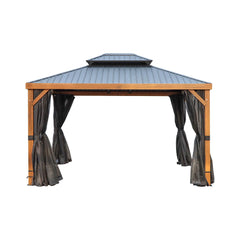 Gazebo Penguin Yosemite Gazebo Aluminum frame wood finish 10 x 12 41012MR-62