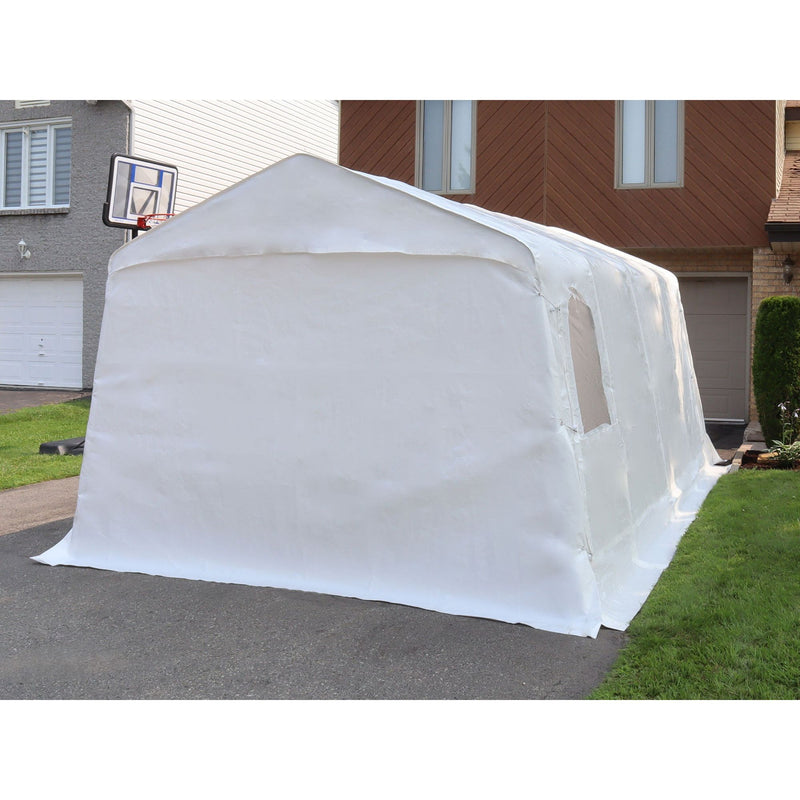 Gazebo Penguin Car Shelter 11 ft. X 16 ft. white ASM11X16FF-WHI