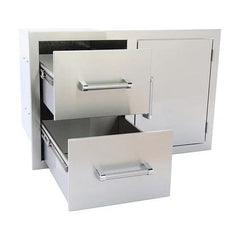 KoKoMo Grills Stainless Steel Two Drawer - One Door Combo - KO-ALPDC