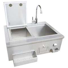 KoKoMo Grills 30" Built-In Bartender Cocktail Station With Sink Bottle Opener and Ice Chest KO-30CKT-SNK